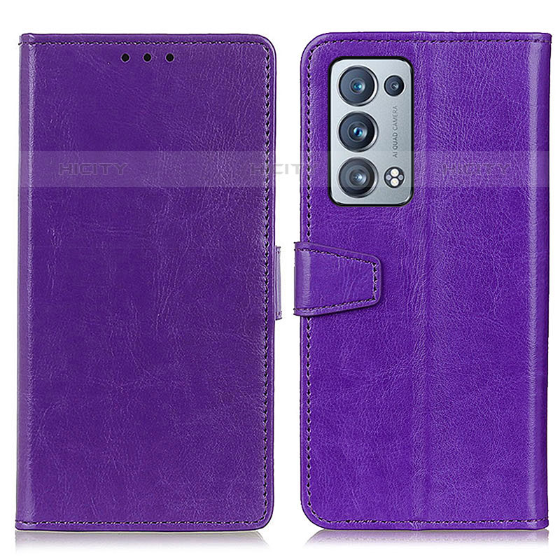 Handytasche Stand Schutzhülle Flip Leder Hülle A06D für Oppo Reno6 Pro 5G Violett