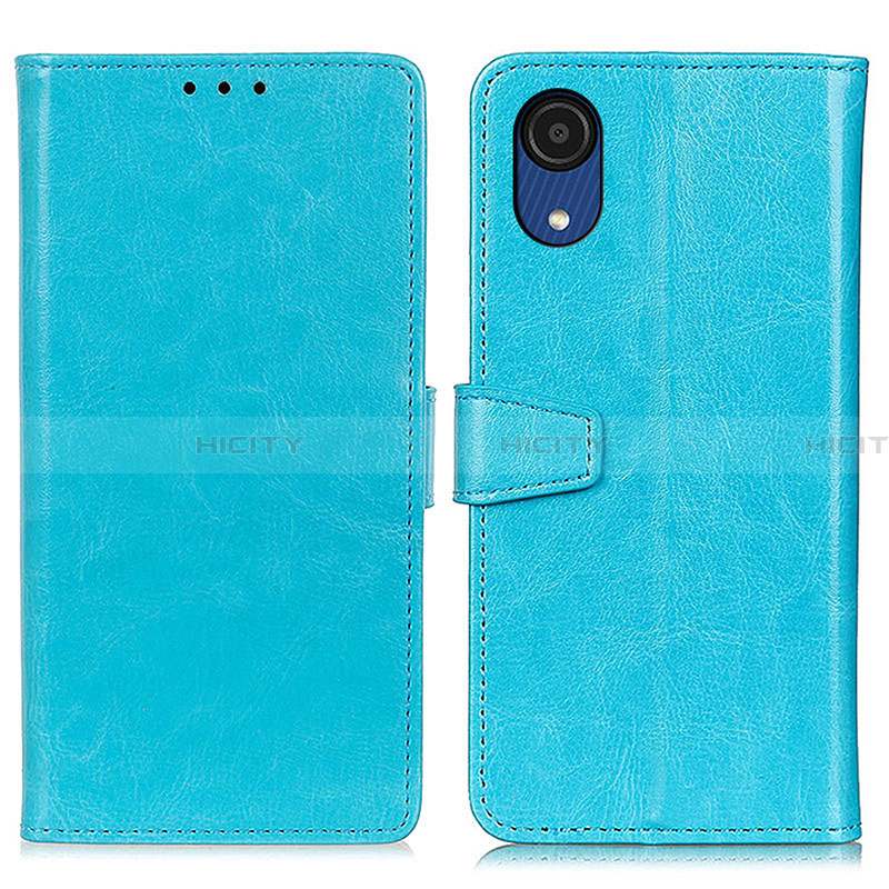 Handytasche Stand Schutzhülle Flip Leder Hülle A06D für Samsung Galaxy A03 Core Hellblau