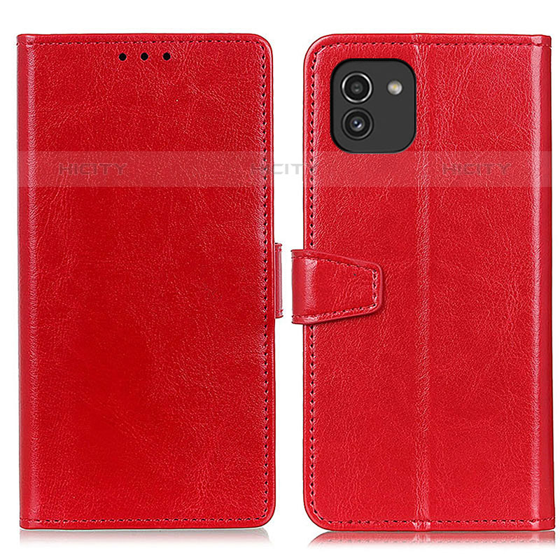 Handytasche Stand Schutzhülle Flip Leder Hülle A06D für Samsung Galaxy A03 Rot