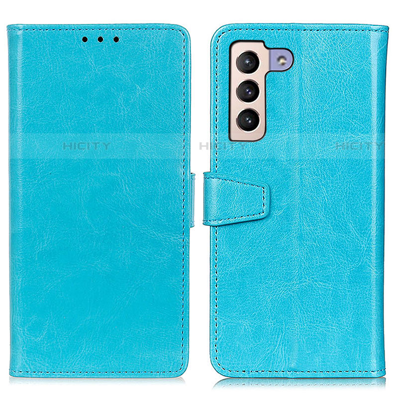 Handytasche Stand Schutzhülle Flip Leder Hülle A06D für Samsung Galaxy S21 5G Hellblau