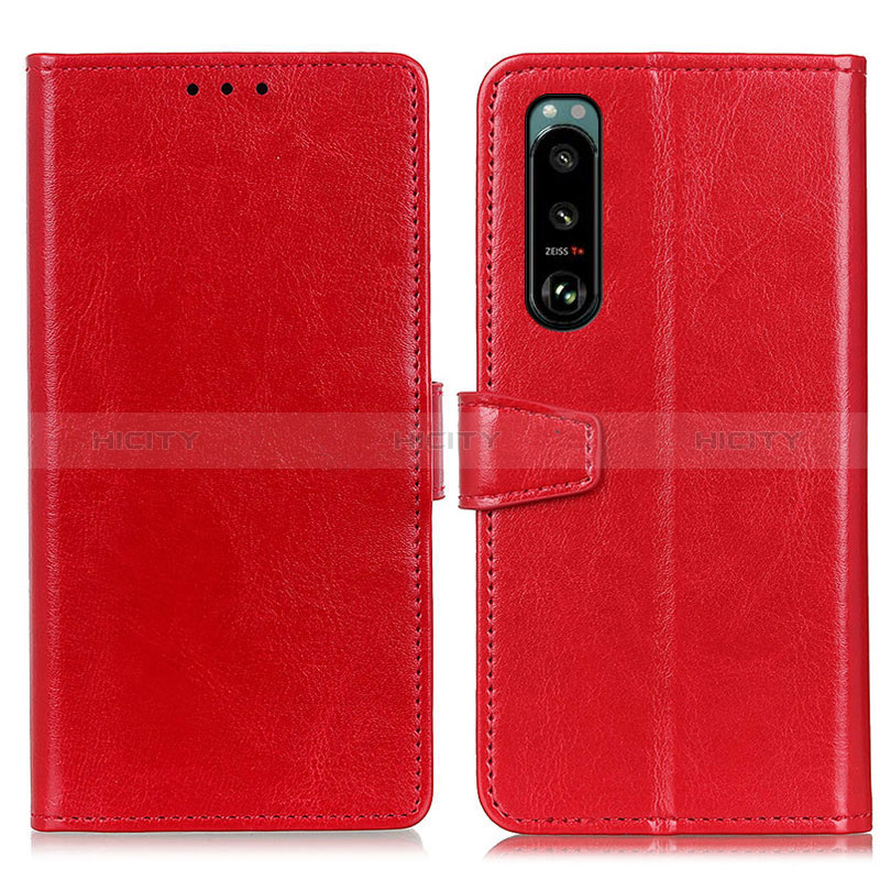 Handytasche Stand Schutzhülle Flip Leder Hülle A06D für Sony Xperia 5 III Rot