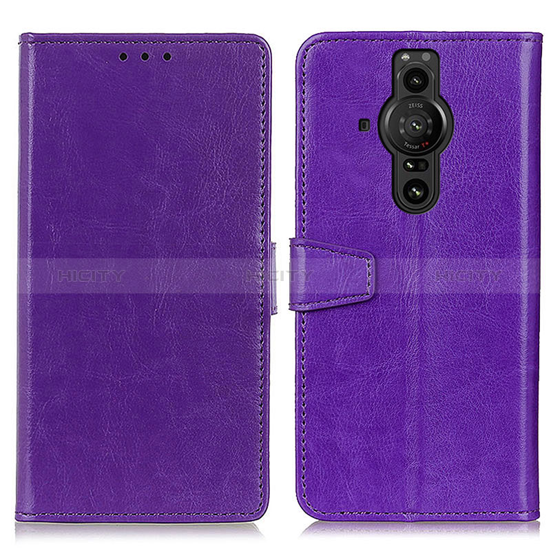 Handytasche Stand Schutzhülle Flip Leder Hülle A06D für Sony Xperia PRO-I Violett Plus