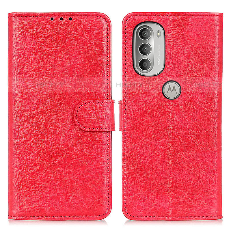 Handytasche Stand Schutzhülle Flip Leder Hülle A07D für Motorola Moto G51 5G Rot