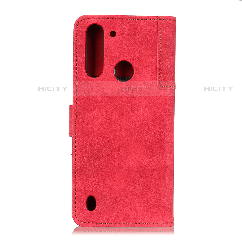 Handytasche Stand Schutzhülle Flip Leder Hülle A07D für Motorola Moto One Fusion Rot Plus