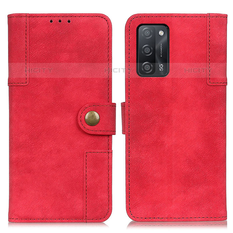 Handytasche Stand Schutzhülle Flip Leder Hülle A07D für Oppo A55 5G Rot Plus