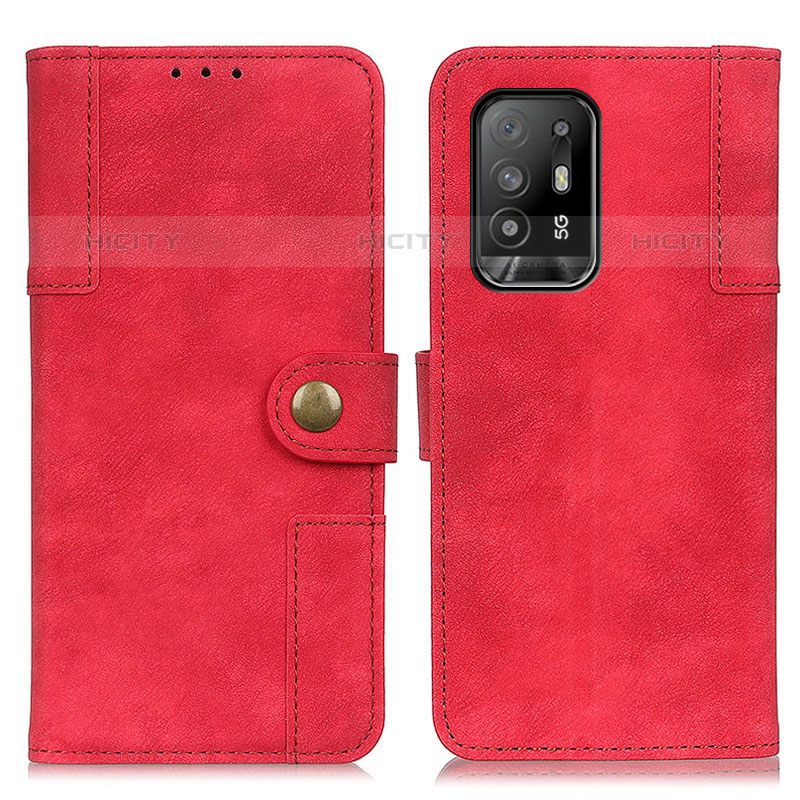 Handytasche Stand Schutzhülle Flip Leder Hülle A07D für Oppo A94 5G Rot Plus