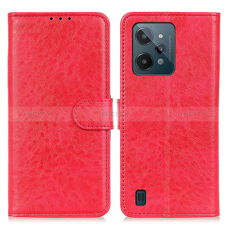 Handytasche Stand Schutzhülle Flip Leder Hülle A07D für Realme C31 Rot Plus