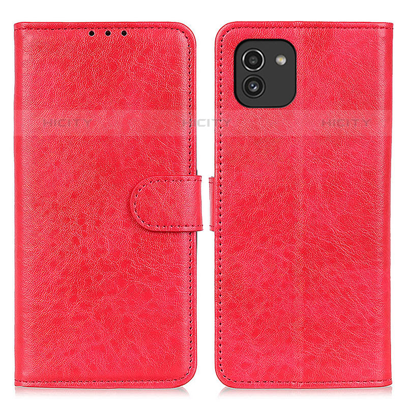 Handytasche Stand Schutzhülle Flip Leder Hülle A07D für Samsung Galaxy A03 Rot Plus