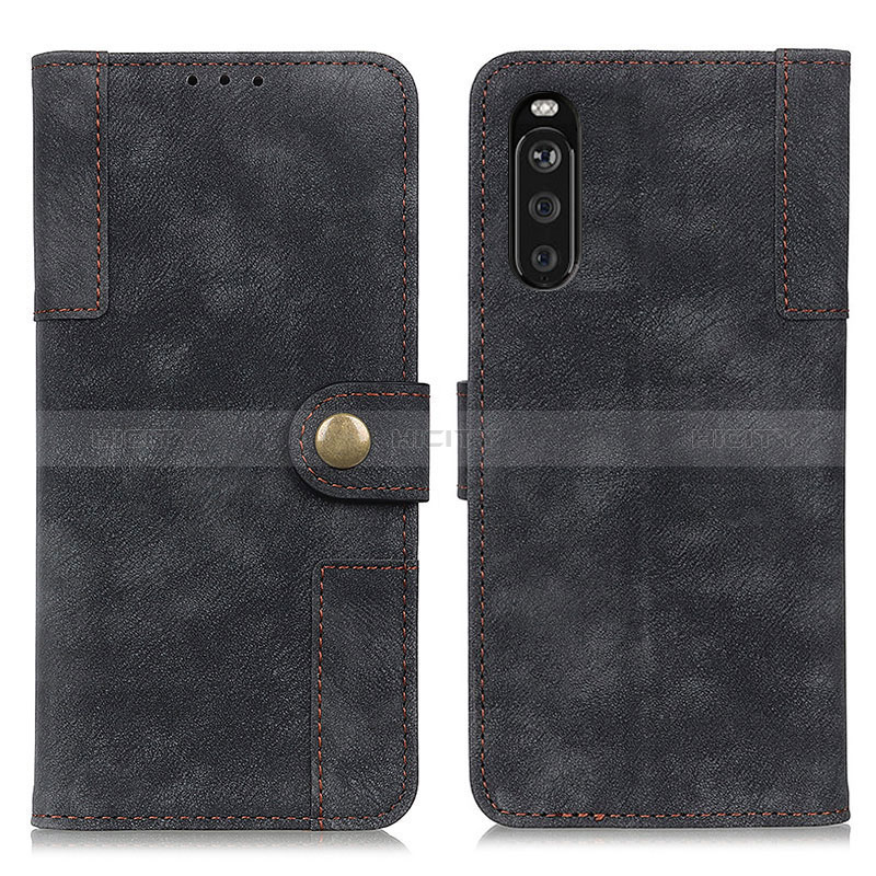 Handytasche Stand Schutzhülle Flip Leder Hülle A07D für Sony Xperia 10 III Lite Schwarz