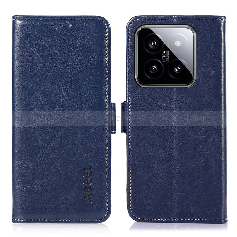 Handytasche Stand Schutzhülle Flip Leder Hülle A07D für Xiaomi Mi 14 Pro 5G Blau Plus