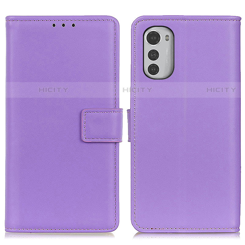 Handytasche Stand Schutzhülle Flip Leder Hülle A08D für Motorola Moto E32 Violett