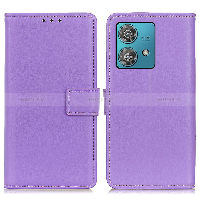 Handytasche Stand Schutzhülle Flip Leder Hülle A08D für Motorola Moto Edge 40 Neo 5G Violett Plus