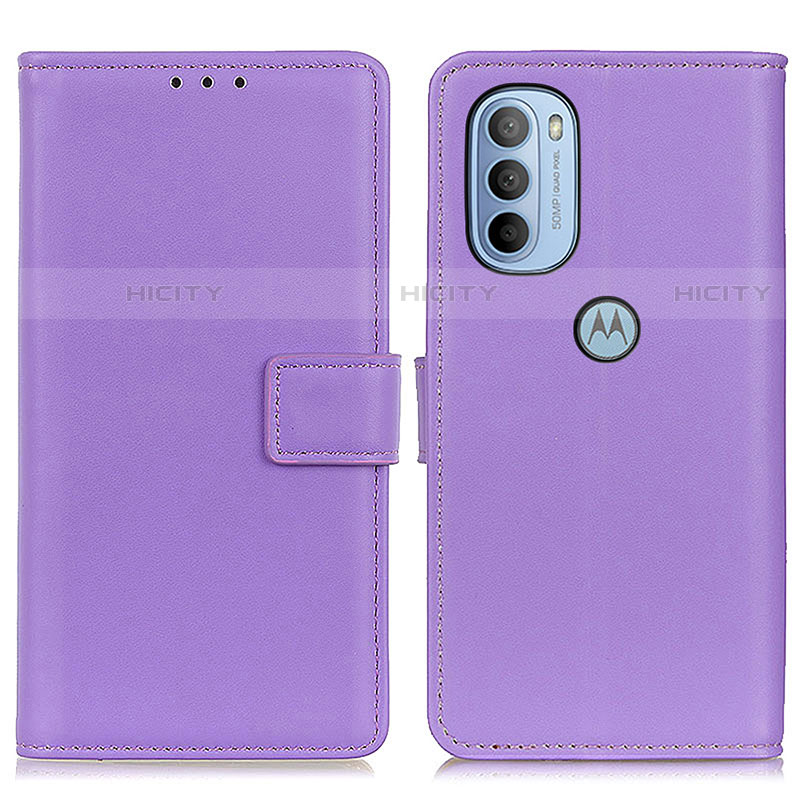 Handytasche Stand Schutzhülle Flip Leder Hülle A08D für Motorola Moto G31 Violett