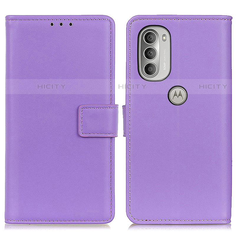 Handytasche Stand Schutzhülle Flip Leder Hülle A08D für Motorola Moto G51 5G Violett Plus