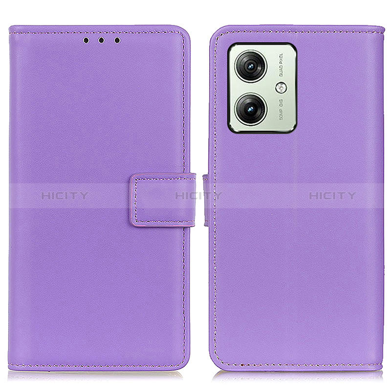 Handytasche Stand Schutzhülle Flip Leder Hülle A08D für Motorola Moto G54 5G Violett