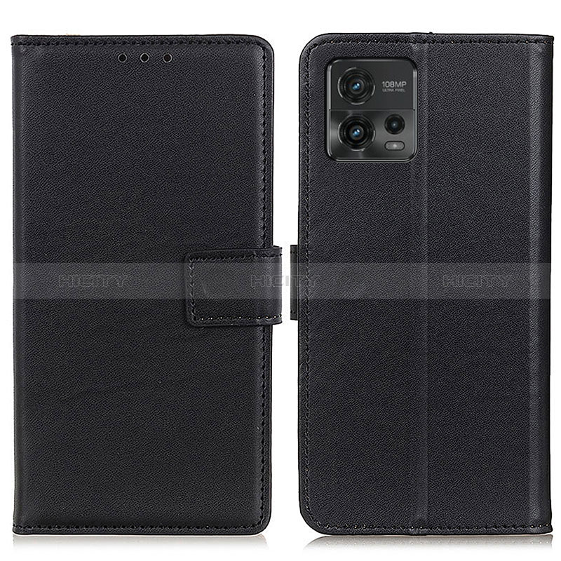 Handytasche Stand Schutzhülle Flip Leder Hülle A08D für Motorola Moto G72 Schwarz