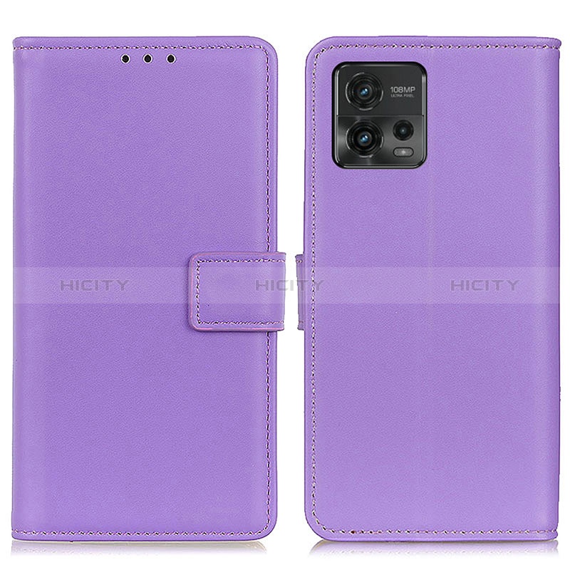 Handytasche Stand Schutzhülle Flip Leder Hülle A08D für Motorola Moto G72 Violett