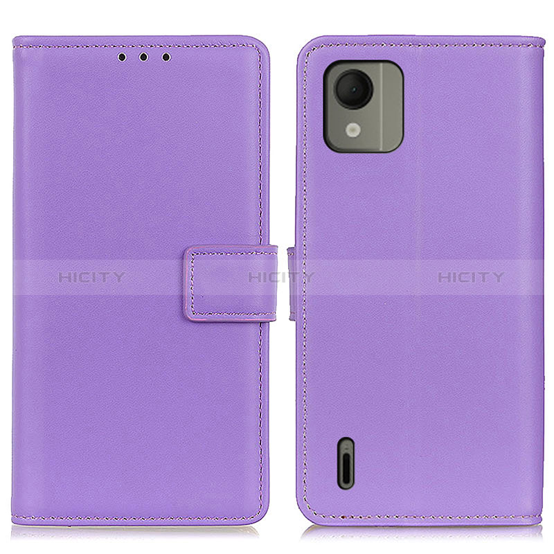 Handytasche Stand Schutzhülle Flip Leder Hülle A08D für Nokia C110 Violett Plus