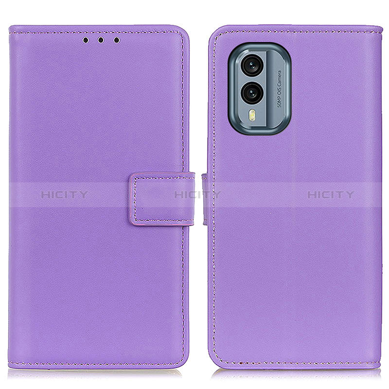 Handytasche Stand Schutzhülle Flip Leder Hülle A08D für Nokia X30 5G Violett Plus