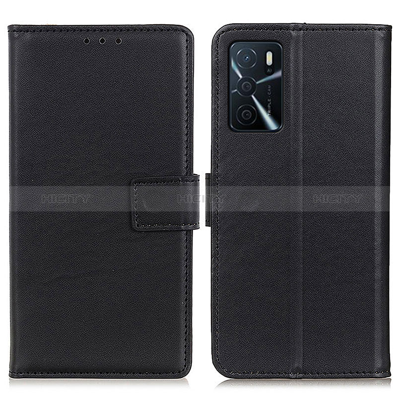 Handytasche Stand Schutzhülle Flip Leder Hülle A08D für Oppo A16 Schwarz