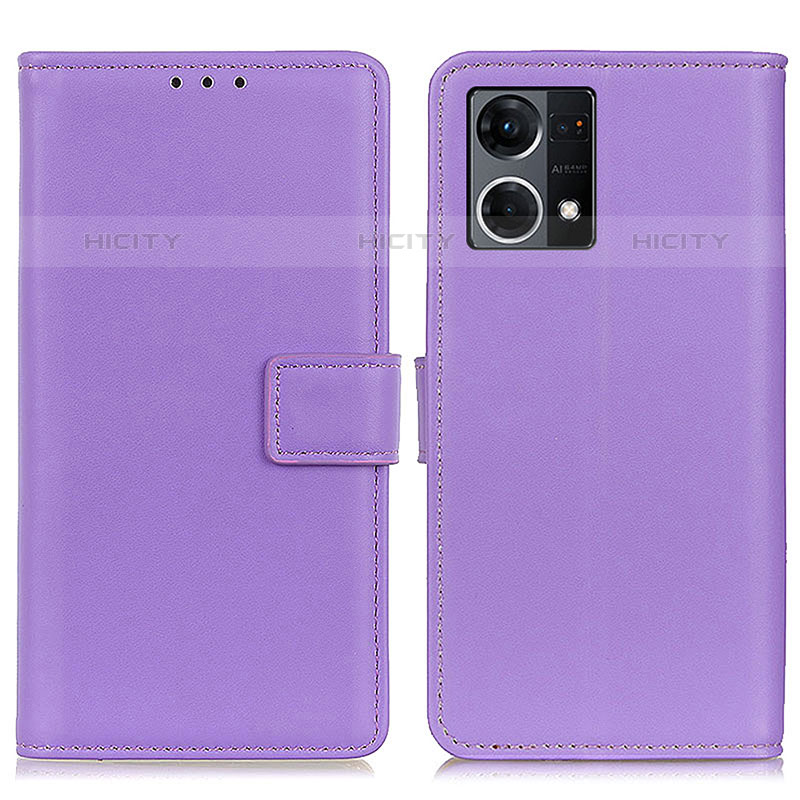 Handytasche Stand Schutzhülle Flip Leder Hülle A08D für Oppo F21s Pro 4G Violett Plus