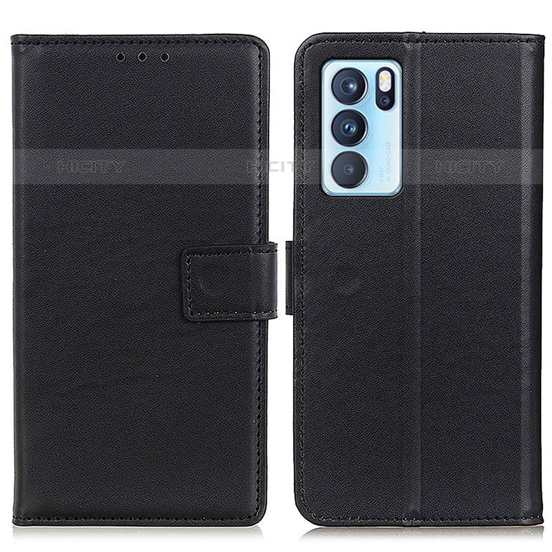 Handytasche Stand Schutzhülle Flip Leder Hülle A08D für Oppo Reno6 Pro 5G India Schwarz Plus