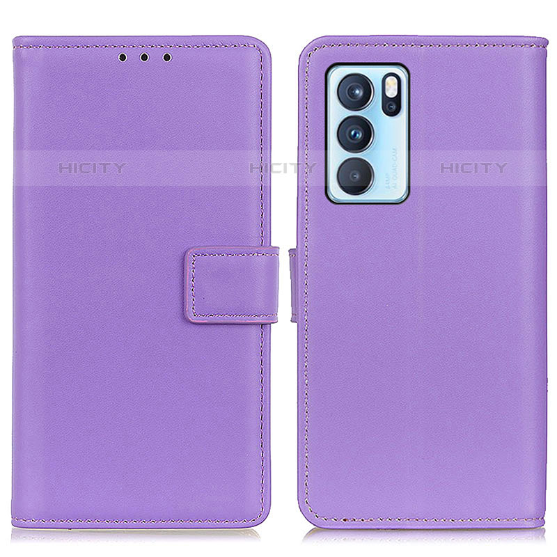 Handytasche Stand Schutzhülle Flip Leder Hülle A08D für Oppo Reno6 Pro 5G India Violett Plus