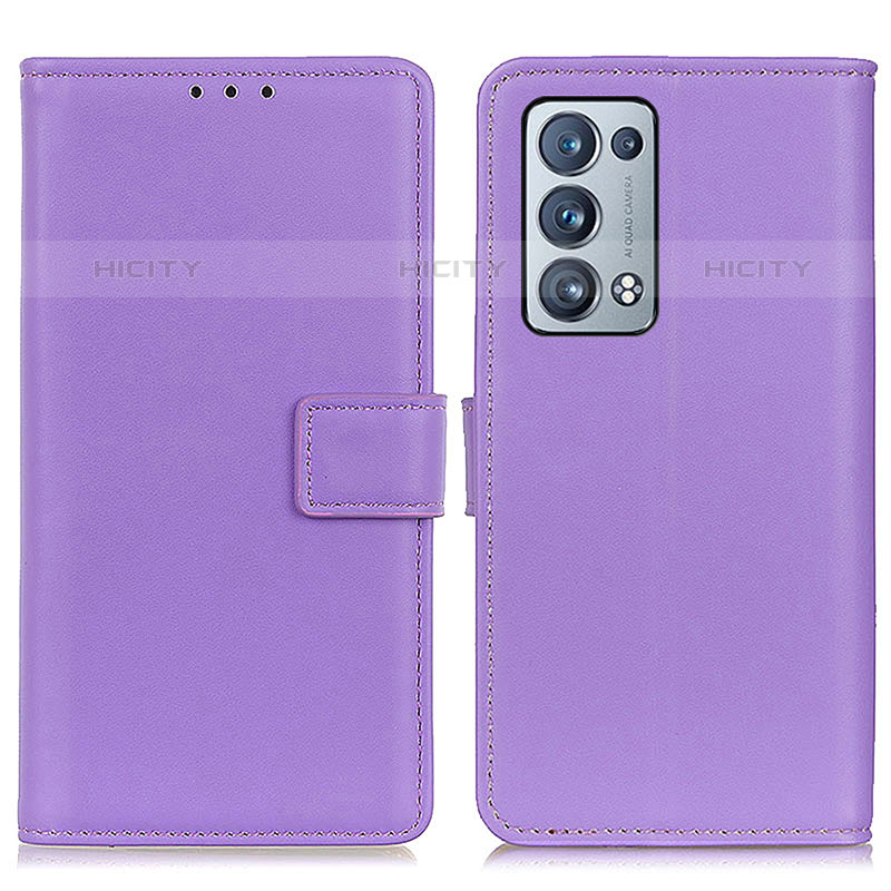 Handytasche Stand Schutzhülle Flip Leder Hülle A08D für Oppo Reno6 Pro 5G Violett