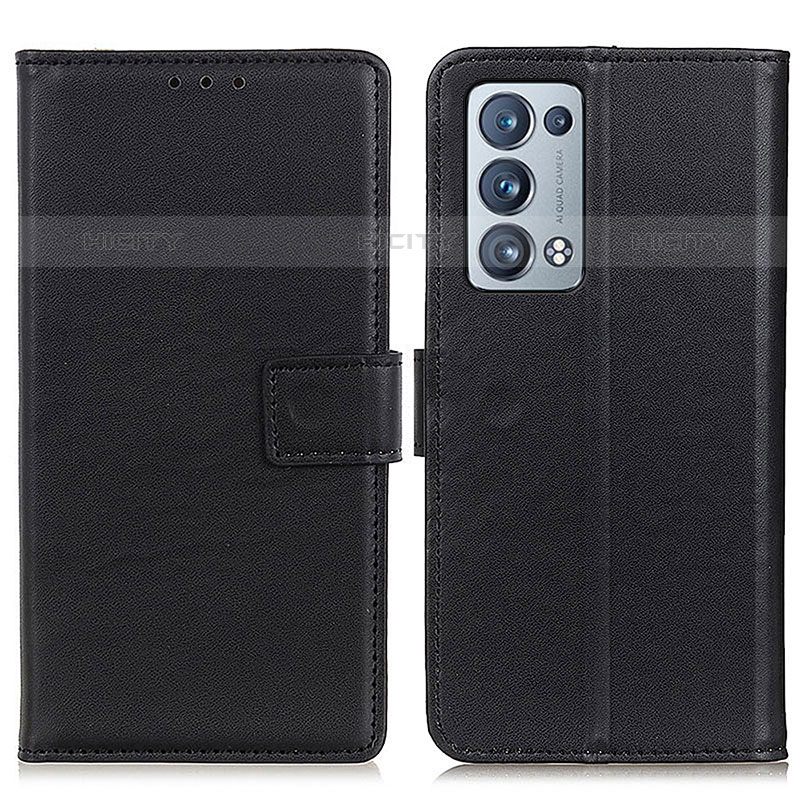 Handytasche Stand Schutzhülle Flip Leder Hülle A08D für Oppo Reno6 Pro+ Plus 5G Schwarz