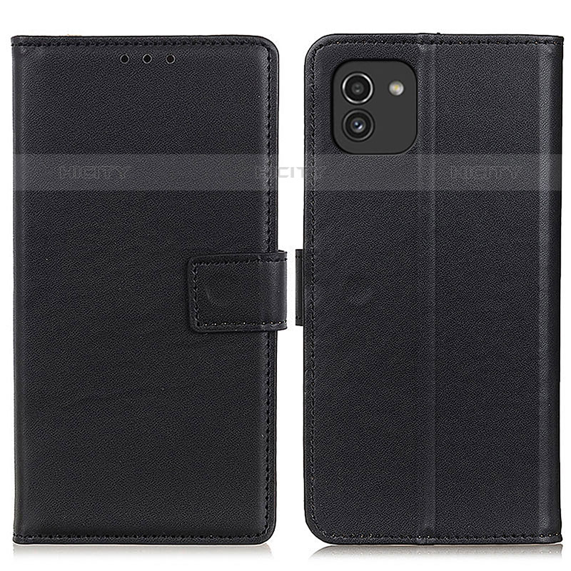 Handytasche Stand Schutzhülle Flip Leder Hülle A08D für Samsung Galaxy A03 Schwarz