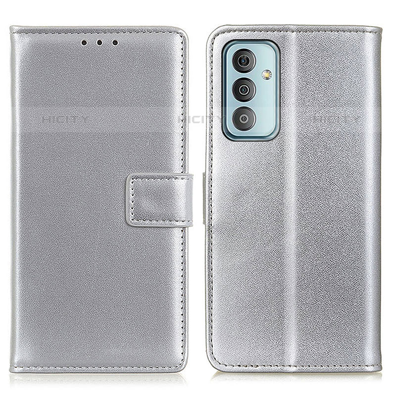 Handytasche Stand Schutzhülle Flip Leder Hülle A08D für Samsung Galaxy M23 5G Silber