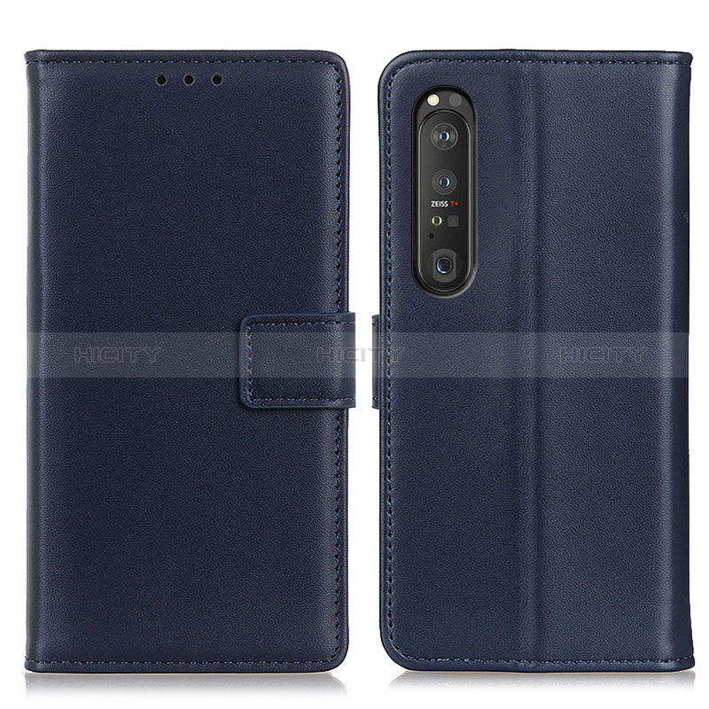 Handytasche Stand Schutzhülle Flip Leder Hülle A08D für Sony Xperia 1 III Blau