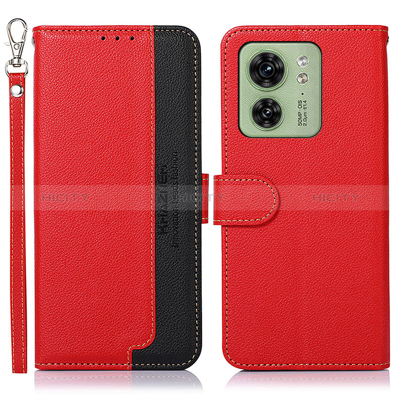 Handytasche Stand Schutzhülle Flip Leder Hülle A09D für Motorola Moto Edge 40 5G Rot