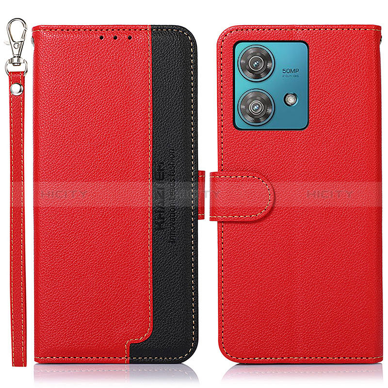 Handytasche Stand Schutzhülle Flip Leder Hülle A09D für Motorola Moto Edge 40 Neo 5G Rot Plus