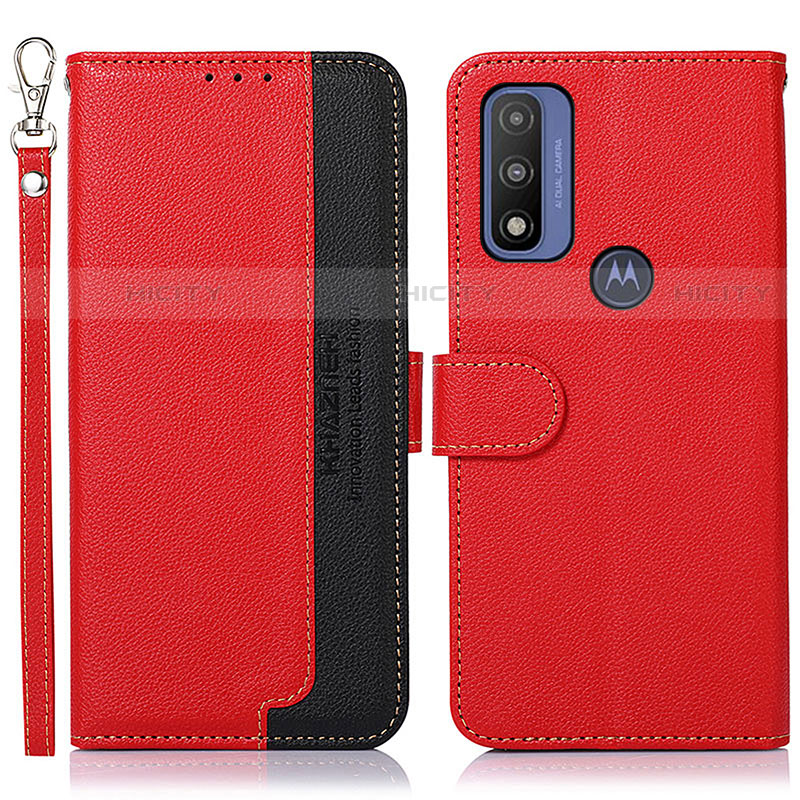 Handytasche Stand Schutzhülle Flip Leder Hülle A09D für Motorola Moto G Pure Rot