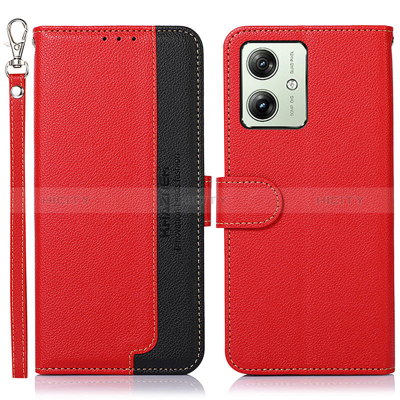 Handytasche Stand Schutzhülle Flip Leder Hülle A09D für Motorola Moto G54 5G Rot