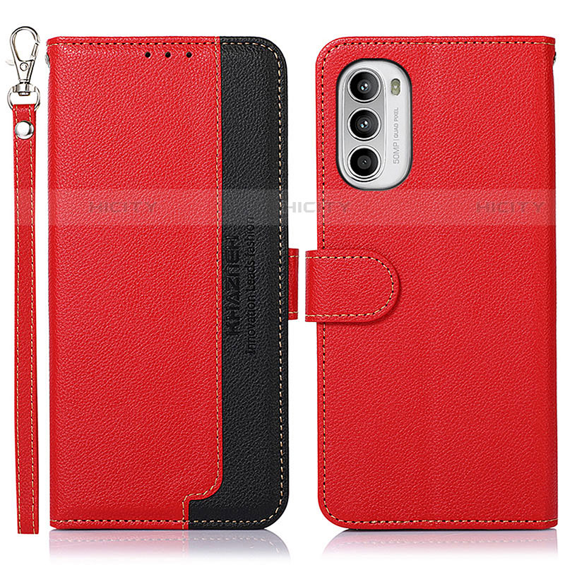 Handytasche Stand Schutzhülle Flip Leder Hülle A09D für Motorola Moto G71s 5G Rot Plus