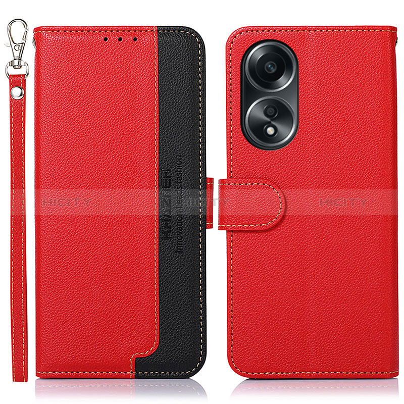 Handytasche Stand Schutzhülle Flip Leder Hülle A09D für Oppo A38 Rot