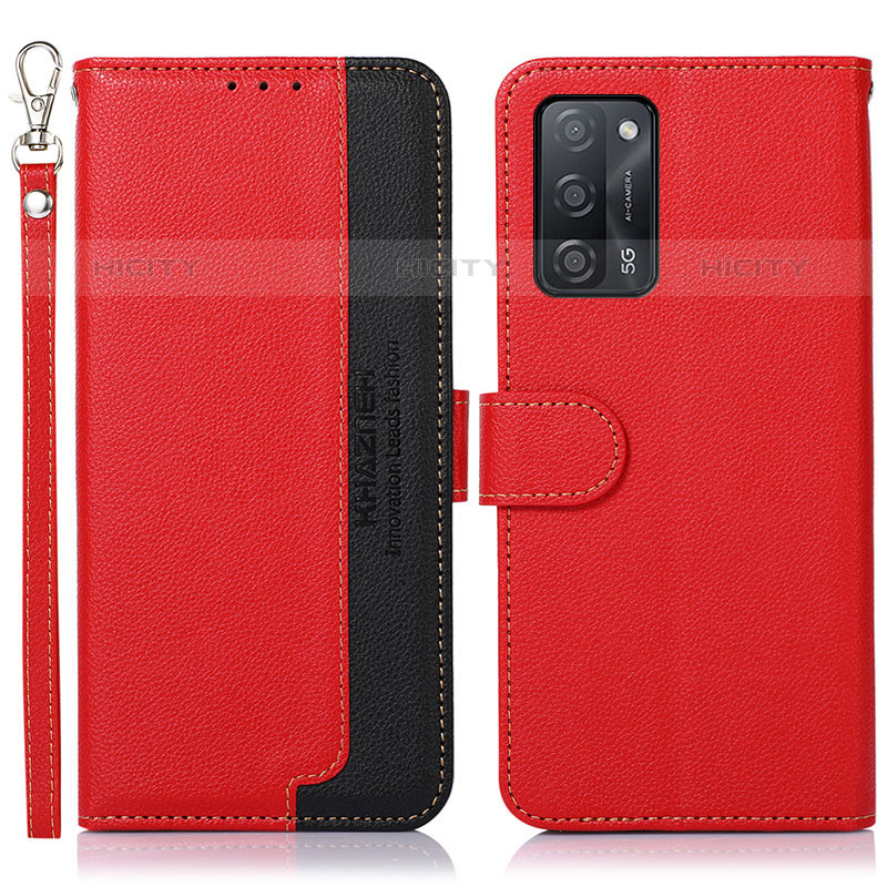 Handytasche Stand Schutzhülle Flip Leder Hülle A09D für Oppo A53s 5G Rot