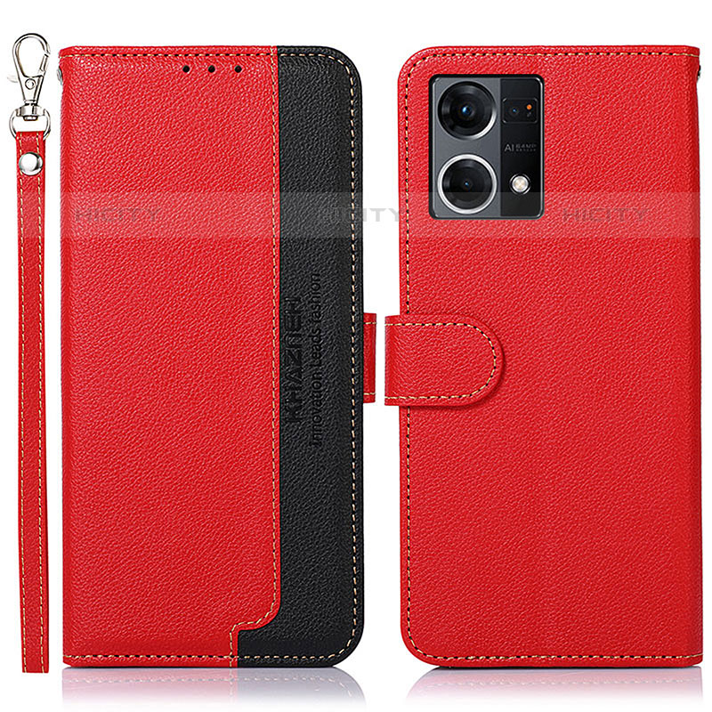 Handytasche Stand Schutzhülle Flip Leder Hülle A09D für Oppo F21s Pro 4G Rot