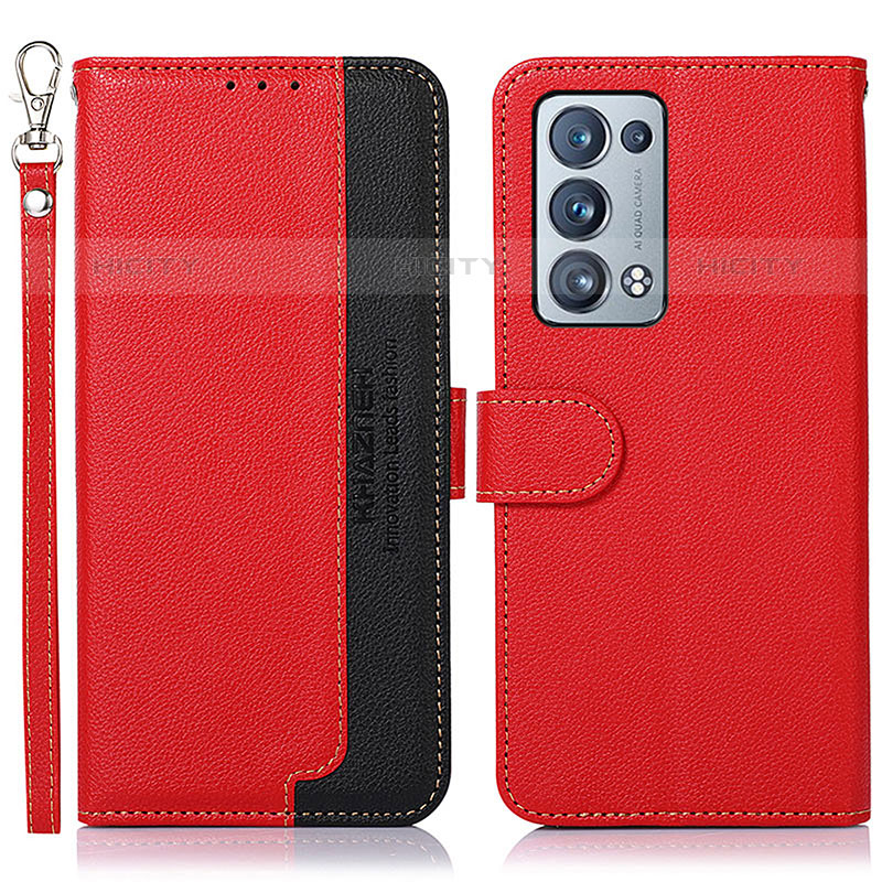 Handytasche Stand Schutzhülle Flip Leder Hülle A09D für Oppo Reno6 Pro 5G Rot