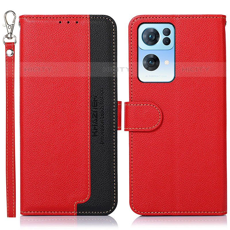 Handytasche Stand Schutzhülle Flip Leder Hülle A09D für Oppo Reno7 Pro 5G Rot