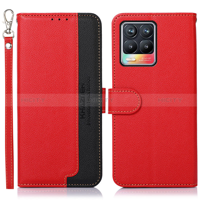 Handytasche Stand Schutzhülle Flip Leder Hülle A09D für Realme 8 Pro Rot Plus