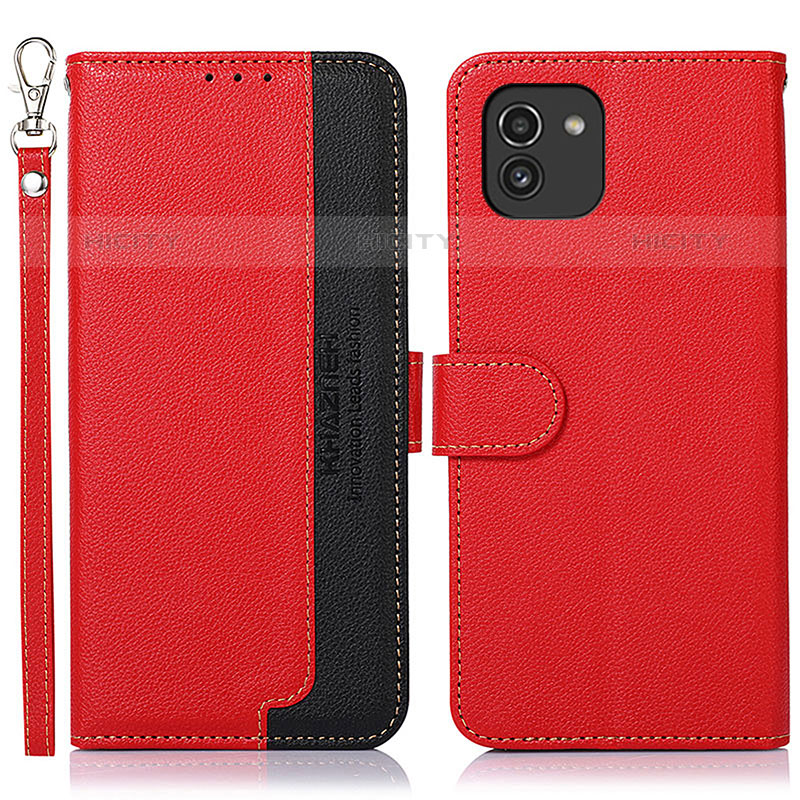 Handytasche Stand Schutzhülle Flip Leder Hülle A09D für Samsung Galaxy A03 Rot