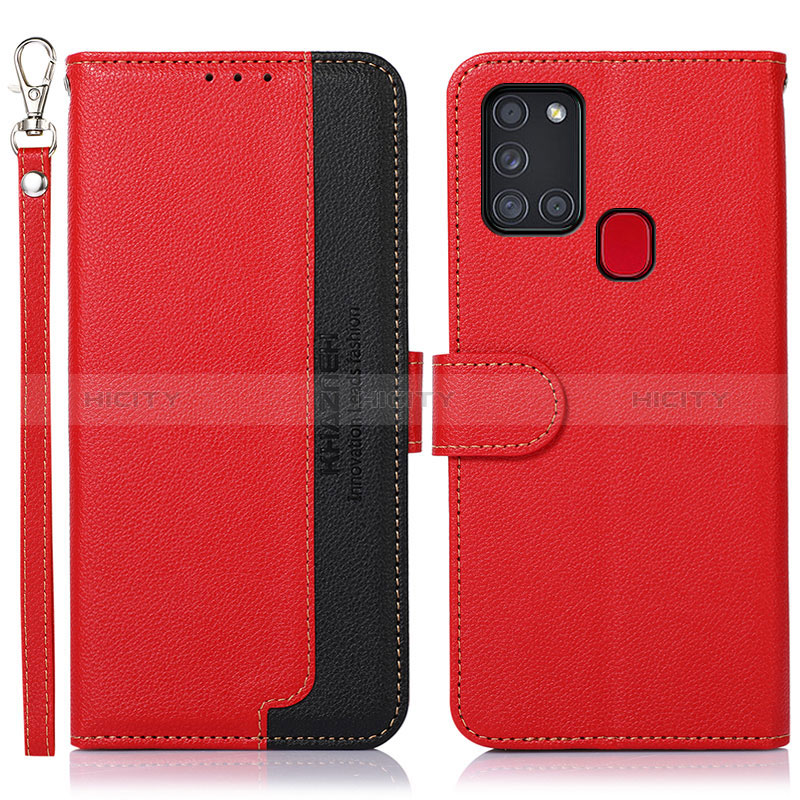 Handytasche Stand Schutzhülle Flip Leder Hülle A09D für Samsung Galaxy A21s Rot