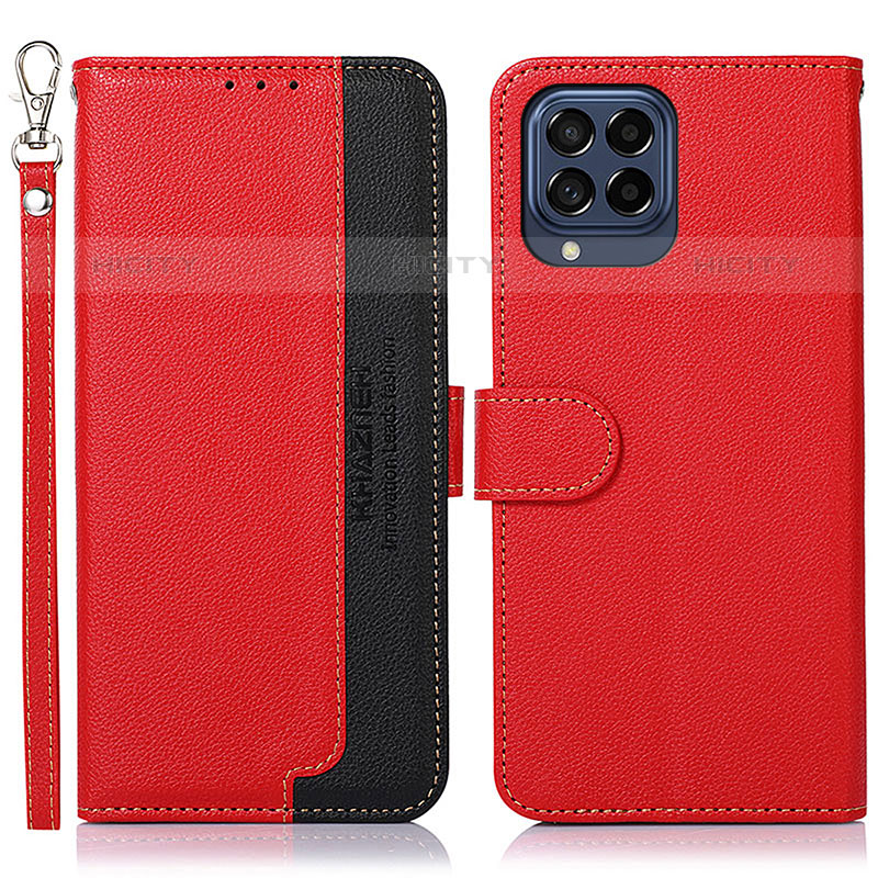 Handytasche Stand Schutzhülle Flip Leder Hülle A09D für Samsung Galaxy M53 5G Rot