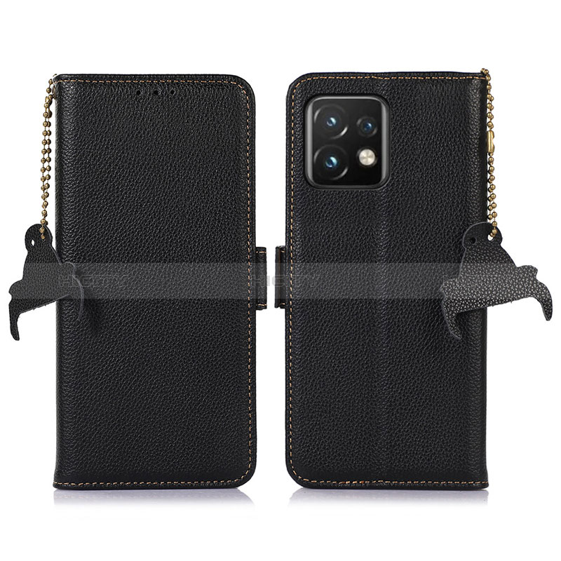 Handytasche Stand Schutzhülle Flip Leder Hülle A10D für Motorola Moto Edge 40 Pro 5G Schwarz Plus