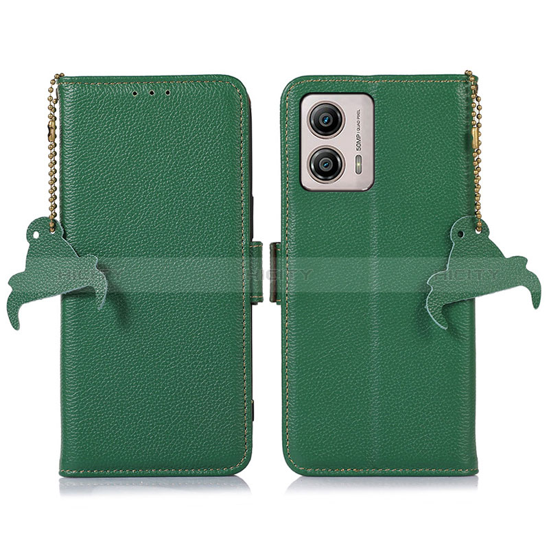 Handytasche Stand Schutzhülle Flip Leder Hülle A10D für Motorola Moto G53 5G Grün Plus