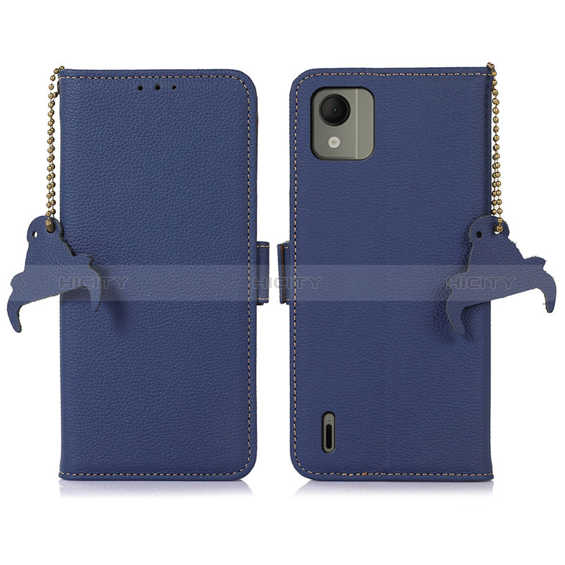 Handytasche Stand Schutzhülle Flip Leder Hülle A10D für Nokia C110 Blau