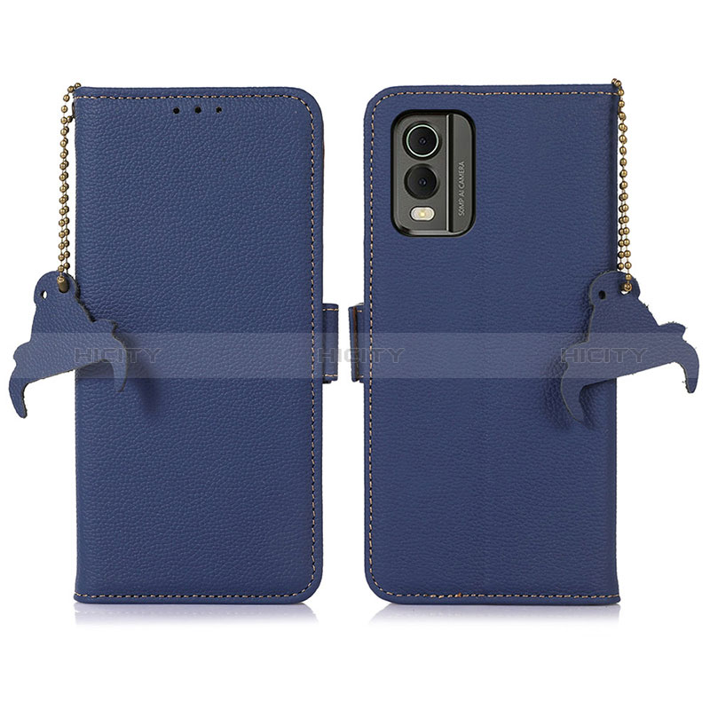 Handytasche Stand Schutzhülle Flip Leder Hülle A10D für Nokia C210 Blau